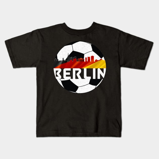 Berlin Germany Euro 2024 football—White text Kids T-Shirt by Rocky Ro Designs